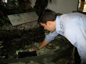 John trying to grab a stingray