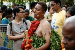 Man who had plants hooked onto his body