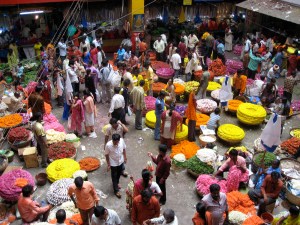 The busy flower section of City Market