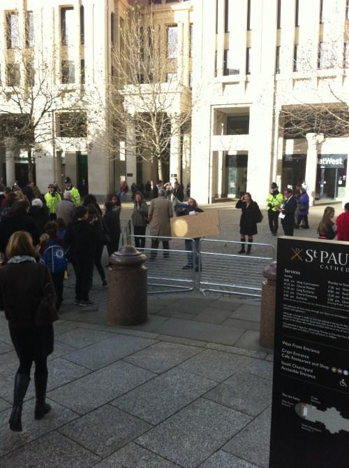 Random protester outside of the American Thanksgiving Service at St. Paul's Cathedral.  I think he was protesting Obama's Nobel Peace Prize...