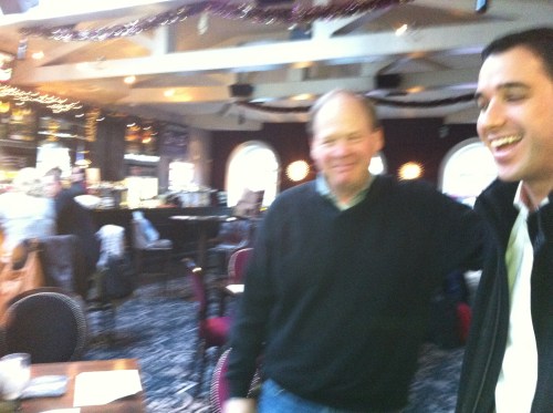 My parents and brother came to London!!  (Sorry for the blurry picture--best I could do!)