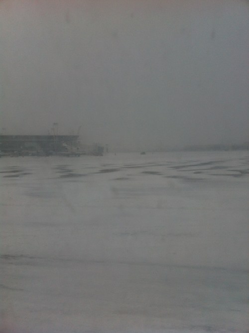 Pretty decent snow cover for an hour-long layover.