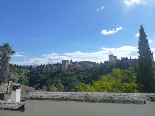Gorgeous view from our lunch table--that's the Alhambra!