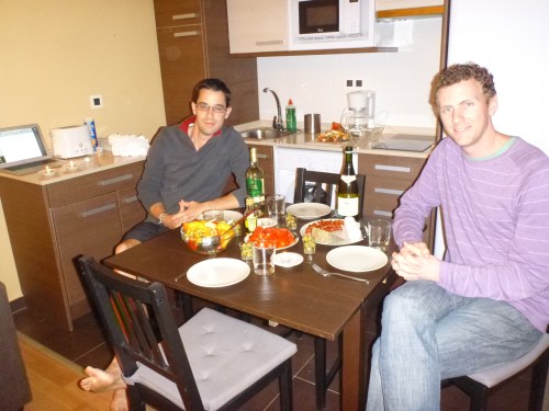 The boys made tapas that night.  Such a treat!