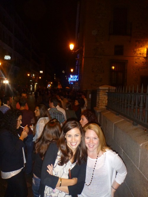 In line for the club.  When in Madrid...