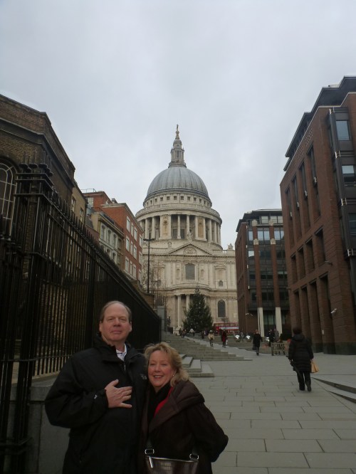 My sweet parents in front of St. Paul's Cathedral.