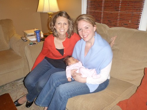 Whitney and me with her sweet baby Caroline!