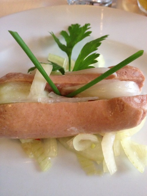 PIckled sausage (this was on the menu at several places, we only tried it here)