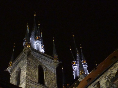 Church of Our Lady before Tyn all lit up