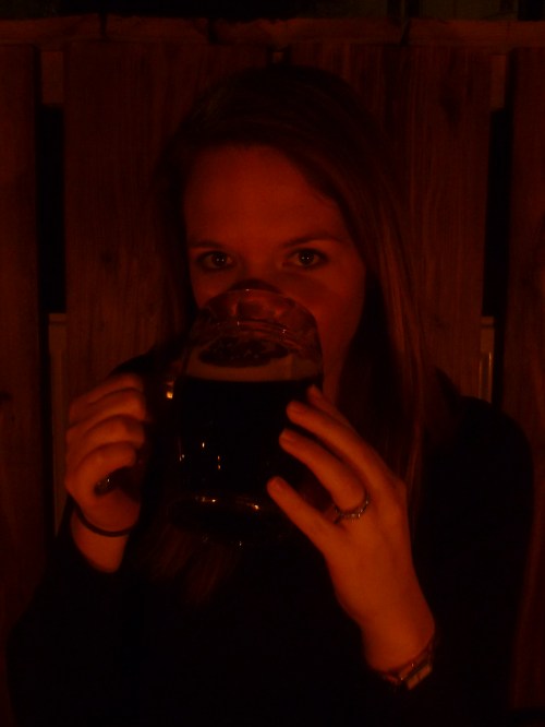 When in Czech!  Trying John's beer...