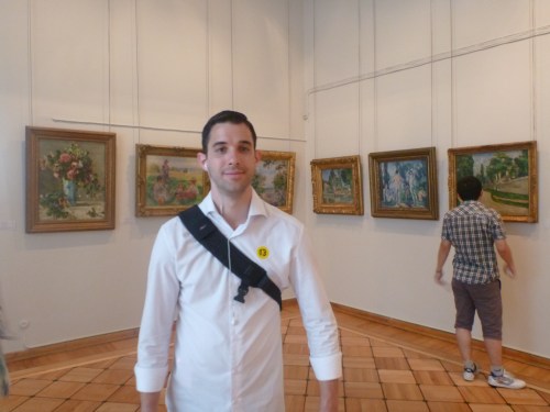 Inside the Hermitage Museum.  Checking out some paintings that were discovered in an attic somewhere a few years ago.