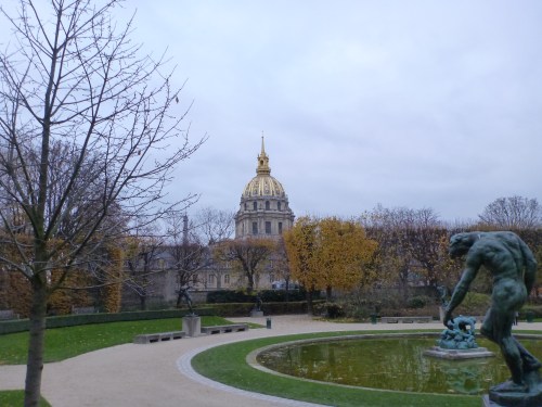 View of Les Invalides from the museum gardens