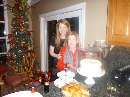 With my sweet grandmother next to the dessert!