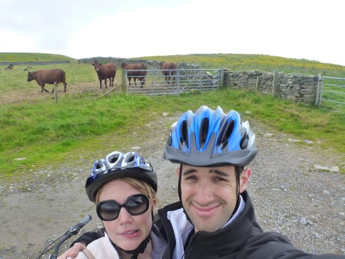 We found the BIGGEST cows I've ever seen. These are supposed to be our scared faces..fail.