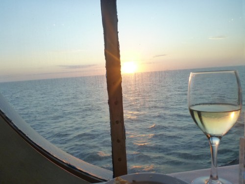 Final sunset at sea...