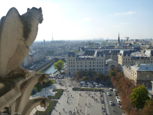 Watching over Paris with the resident gargoyles.