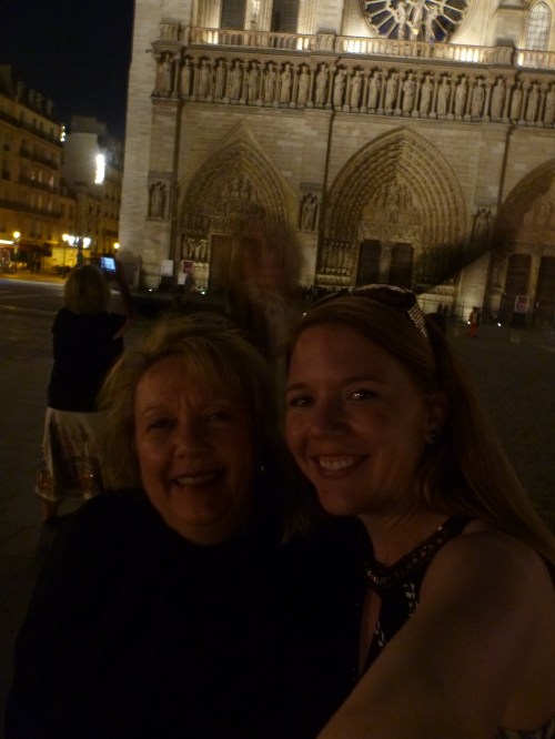 Notre Dame selfie--with a Priscilla photo-bomb!