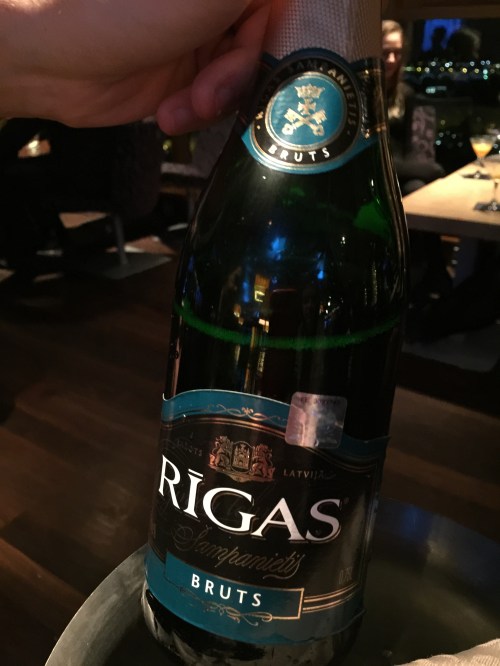 Ending the night with some sparkling wine from Latvia!