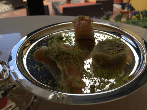 Multiple types of baklava on offer at the high tea