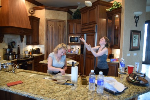 Making pizza in the kitchen. I decided I was an expert...