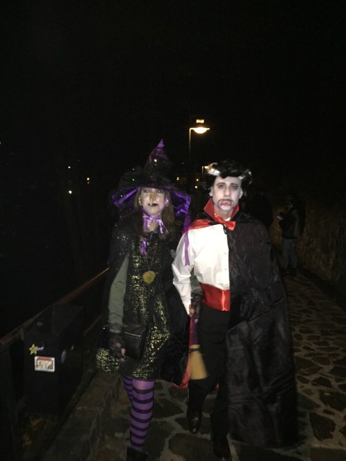 Count Dracula and his Witch walk to Bran Castle!
