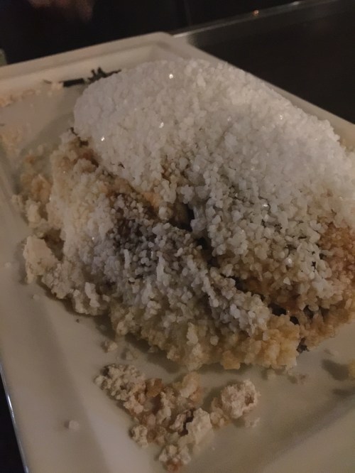 Sea salt crusted trout